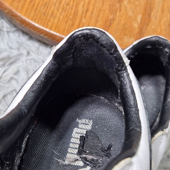 Puma Turin 2 Women Size 7 Retro Y2K Style White/Black Leather Sneakers Shoes - Picture 5 of 8